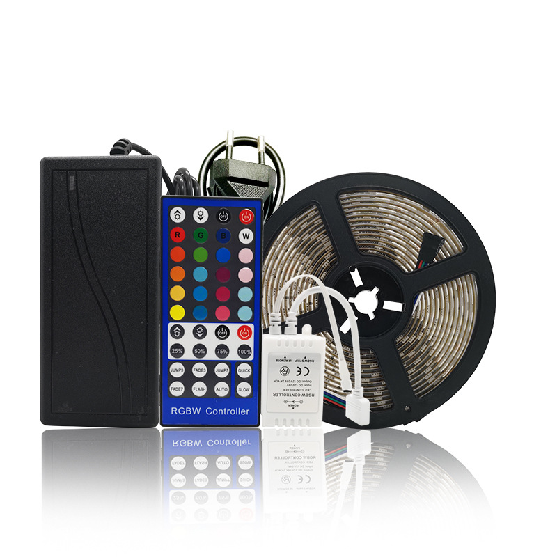 DC12V 16.4ft/5M 5050RGB Flexible Colorful LED Light Strip Kit, 60LEDs/M, Drop Glue Horse Race Warm White Dimmable Light Strip